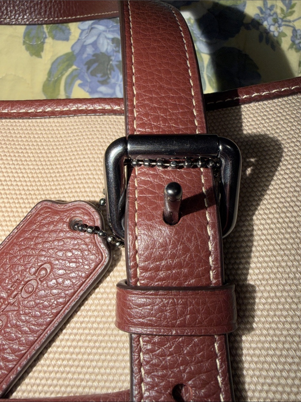 Coach Canvas Sprint Tote with Brown Leather Trim - New Without Tags - Picture 14 of 14